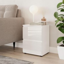 Comodino Urbnliving 49 cm lucido 2 cassetti bianco mobile contenitore moderno Camera Nightstand Bebè price