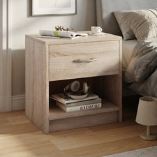 Elegante comodino piccolo con cassetto e ripiano aperto - moderno legno naturale 38x28 cm Camera Nightstand Bebè price