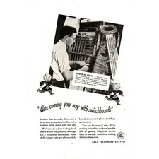 1946 Stampa Pubblicità Campana Impianto Telefonico "Stiamo arrivando con centralini" Telefono Switchboards price