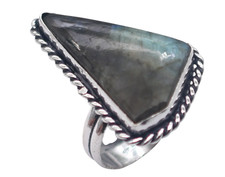 Anello argento antico pietra preziosa naturale labradorite misura USA-8,5 R 5048 Argento Anello price