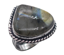 Anello argento antico pietra preziosa naturale labradorite misura USA-7,5 R 4998 Argento Anello price