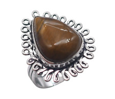 Anello argento antico occhio di tigre pietra preziosa naturale misura USA-8,25 R 4996 Argento Anello price