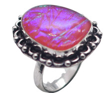 Australian Triplet Opal Natural Gemstone Antique Ring US Size-8.75 R 4916 Argento Anello price