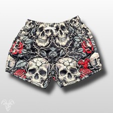 Pantaloncini da palestra in rete Skull and Roses - pantaloncini con cuciture interne da 5 pollici con tasche con cerniera Pantaloncini e capri outdoor price