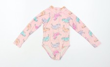 Body in poliammide geometrica rosa cotone su bambina pezzo unico taglia 4 anni zip Bodysuit Ragazza price