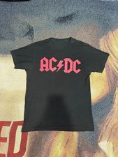 2015 Black AC/DC 'In Rock We Trust' North American Tour Band Tee Jersey Uomo price