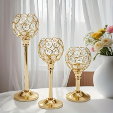 Set portacandele in cristallo 3 pezzi per tavolo da pranzo, camera da letto, hotel, caffè, vendita Regno Unito Set Cafe & Canteen Tavolo price