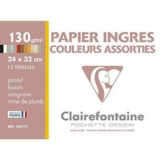 Carta da disegno Cotone Ingres 24x32 12V Assortito 130g Clairefontaine Disegno Carta price