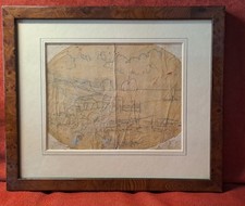 Disegno Antico.Paesaggio, Lapis su carta, cm 23x27 Disegno Carta price