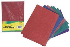 MULTIPACK CARTA CRESPA A4 FOGLI DI CARTA ARTIGIANALE 20 PAGINE DI 5 COLORI DIVERSI Crepe Carta price