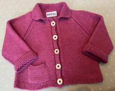 Cardigan bambino Brora cashmere scozzese 6M 12M rosa lampone maglia giacca Cardigan Ragazza price