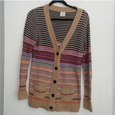 Cardigan maglione manica lunga Land's End bambino multicolore a righe con bottoni Cardigan Ragazza price