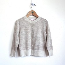 Maglione cardigan bambina Bonpoint taglia 4 panna oro preppy leggero primaverile Cardigan Ragazza price