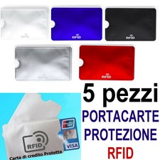5 pezzi CUSTODIA CARTE CREDITO PROTETTIVO RFID CLONAZIONE ANTIFRODE BANCOMAT Portafoglio Unisex price