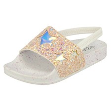 Pantofole Glitter Slingback Spot On Per Ragazze Pantofole & Sandali Ragazzo price