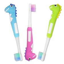 Spazzolino da denti dinosauro bambino x 3 ~ set manuale spazzolini setole morbide denti bambino 0-3 Toothbrush Bebè price