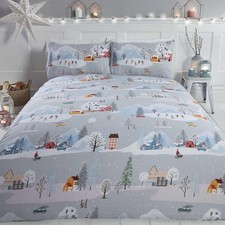 Set Copripiumino Singolo Invernale Città Natale Paesaggio Neve Grigia Set copripiumino price