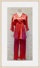 Pigiama nuovo manica 3/4 top pantalone rosso pizzo taglia S 706-5291 Pigiami Bebè price
