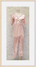 Pigiama nuovo manica corta top pantalone rosa ricamo taglia S 706-5284 Pigiami Bebè price