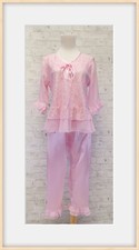 Pigiama nuovo manica 3/4 top pantalone rosa pizzo taglia S 706-5292 Pigiami Bebè price