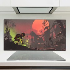 Cucina Splashback Vetro Temprato 120x60 il robot piantare semi al tramonto Cucina Robots price