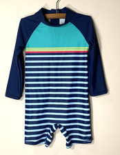 Costume da bagno Carters Rashguard bambino taglia 18m righe blu Swimsuit Bebè price