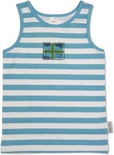 Canottiera BONDI NUOVA turchese blu arricciata taglia 104 Canotta Top / Undershirt Ragazzo price