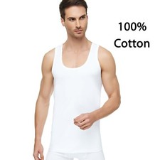 Canotta uomo tinta unita 100% PURO COTONE canotta singola senza maniche Canotta Top / Undershirt Ragazzo price