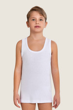Canotta canottiera ragazzo bianca 100% cotone Canotta Top / Undershirt Ragazzo price