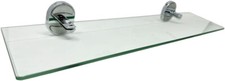Mensola in vetro lucido trasparente da bagno con reggimensola acciaio 52x12 cm Bagno Mensola price