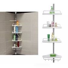 Scaffale Angolare Telescopico 4 Mensole 210948 Portaoggetti Per Bagno e Doccia Bagno Mensola price