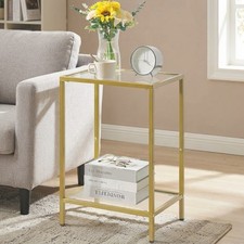 Lussuoso tavolino oro con vetro temperato - design a 2 livelli per spazi abitativi Side Tavolo price