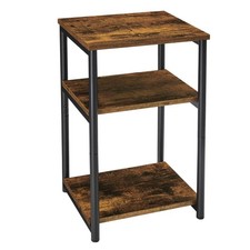 VASAGLE Tavolino Laterale Divano, Fine 3 Livelli 30P x 34W x 58H cm, Marrone Rustico + Nero Side Tavolo price