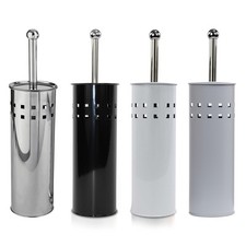 SET FREE STANDING SPAZZOLA E SUPPORTO PULIZIA WC BAGNO ACCIAIO INOX Toilet Brush price