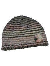 Gerotex berretto donna in maglia a righe grigio rosa bianco lana berretto Beanie Donna price