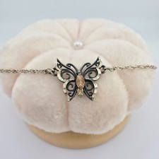 Cavigliera farfalla firmata C. COSTER 12K colline nere oro 925 argento sterling 9" Anklet price
