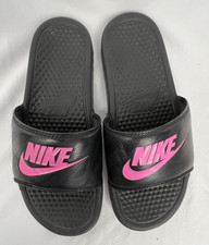 NIKE Benassi JDI sandali slide donna US 9 nero e rosa vivo logo comodi Sandali outdoor price