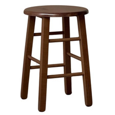 Sgabello basso in legno da bar seduta rotonda h 47cm noce scuro gamba dritta Bar Sgabello price