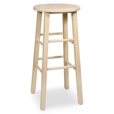 Sgabello da bar tondo legno grezzo da dipingere h 68 cm gambe dritte Bar Sgabello price