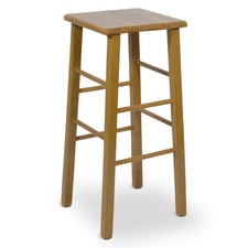 Sgabello bar alto 73 cm in legno noce chiaro seduta quadrata in legno massello Bar Sgabello price