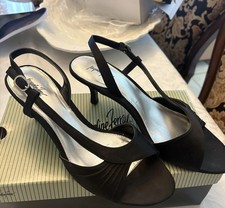 Jacqueline Ferrar sera nero tacco donna punta aperta cinturino alla caviglia fibbia 9 Scarpe Evening price