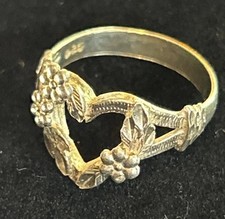 Anello vintage argento sterling 925 cuore aperto fiore misura 7 firmato Stefani Argento Argento Wedding Band price