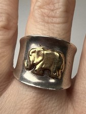 Anello elefante David Sigal Chateau D' Argent oro giallo 18 carati argento sterling 6,75 Argento Wedding Band price