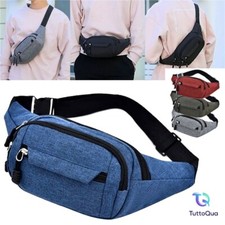 MARSUPIO UOMO DONNA SPORTIVO MULTITASCHE 4 SCOMPARTI BORSA LAVORO CORSA CINTURA Borsa Cintura Uomo price