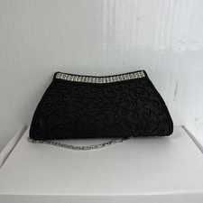Pochette da sera nera con perline e strass diamantati - 1012 Borsa Evening price