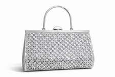 Borsa da sera vintage strass argento pochette formale matrimonio ballo glam Borsa Evening price