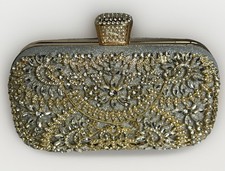 Pochette argento oro cristallo strass impreziosita sposa sera matrimonio formale Borsa Evening price