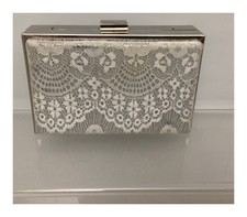 Pochette in pizzo bianco New Look con dettagli in metallo accessorio sera matrimonio festa Borsa Evening price