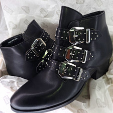 Stivali Ava borchie tripla fibbia zip laterale donna US 7 by scarpe vegetariane Stivali donna price