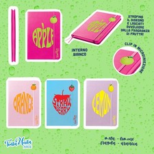 Notebook A5 TintaUnita Juice Fogli Bianchi Copertina Rigida Profumata con Clip Notebook con copertina rigida price